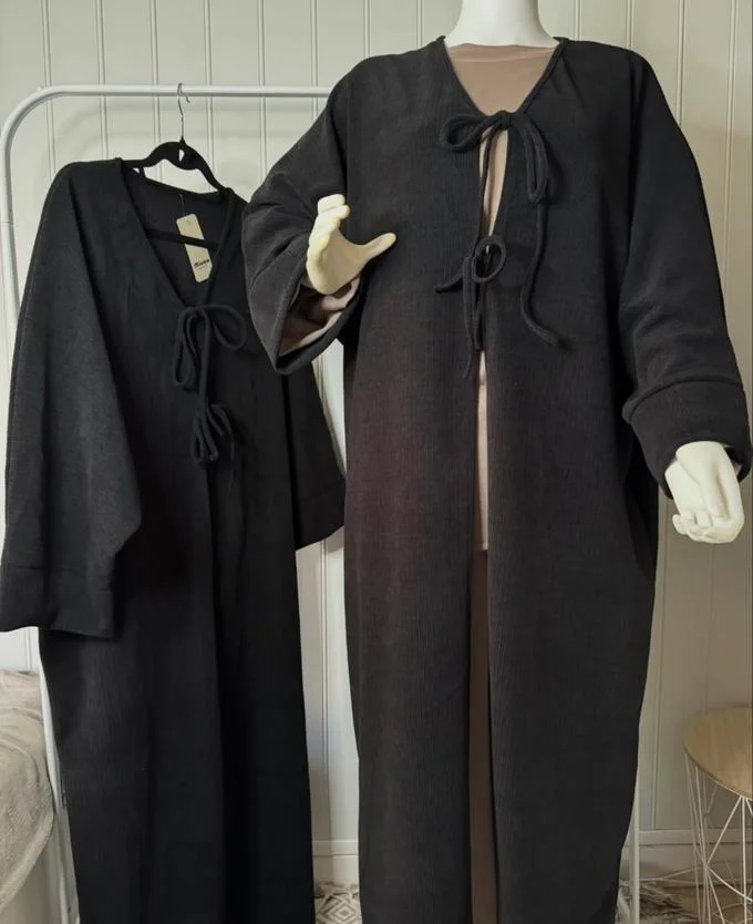 Kimono SARAH rayé noir